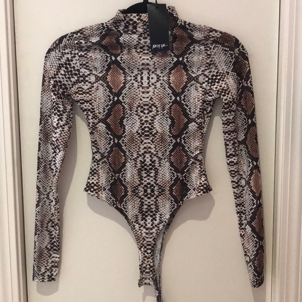 nasty gal snake print bodysuit